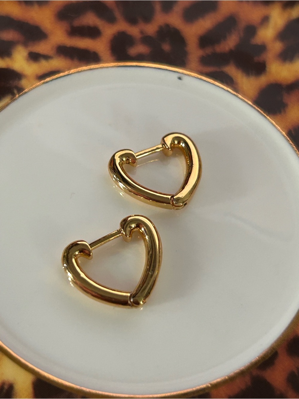 14k Gold filled Heart Huggies Earrings - Women Jewelry